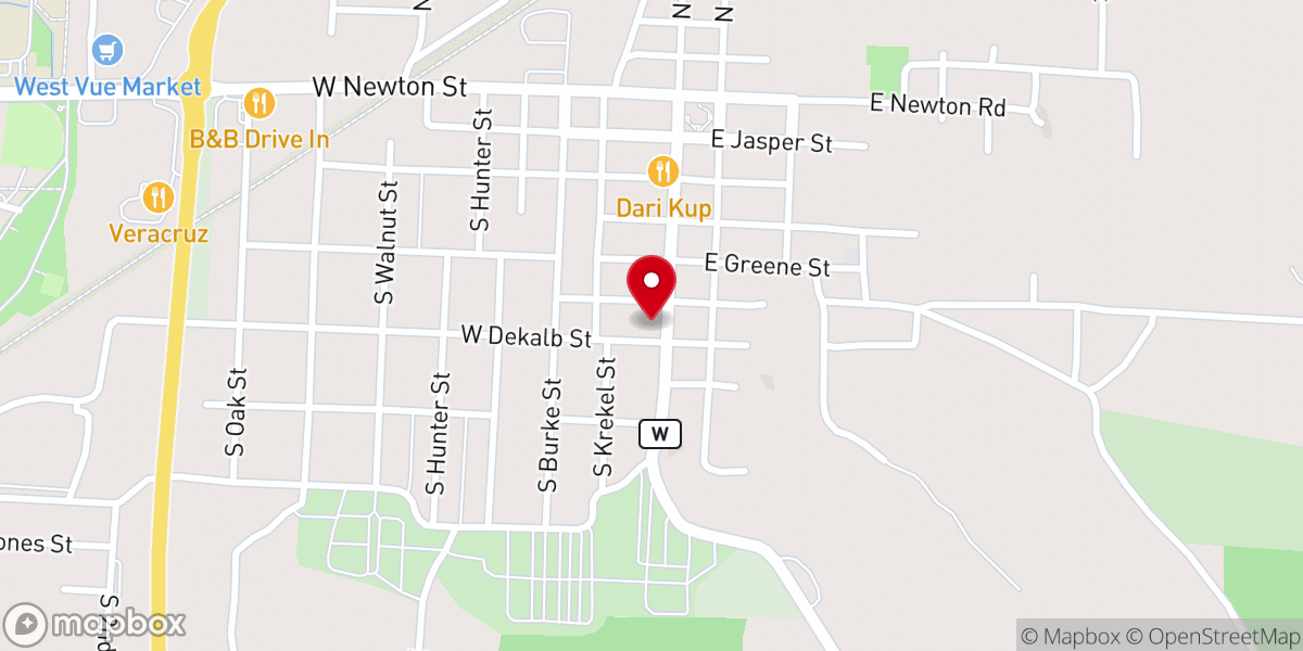 Map showing location of Second Baptist Church