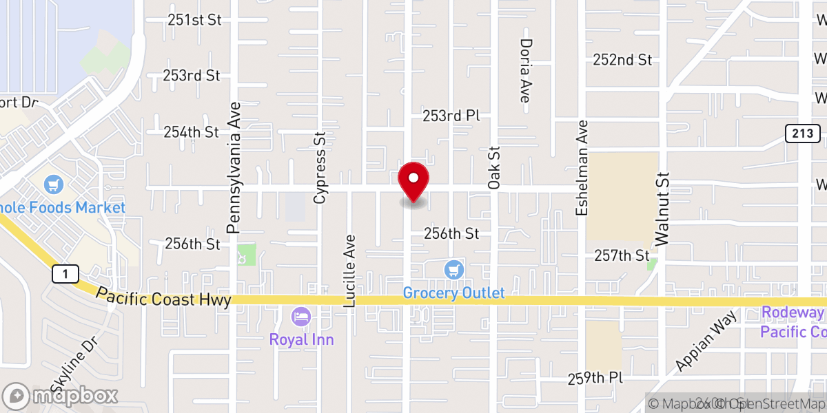 Map showing location of South Bay Free Methodist Church