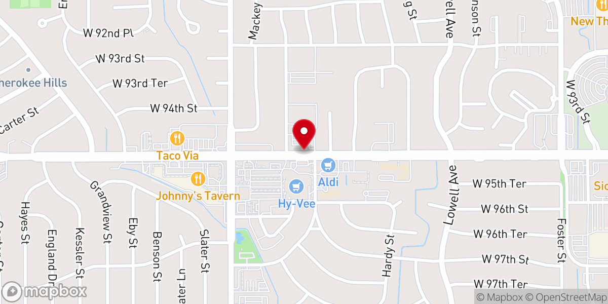 Map showing location of Kansas Woori Church
