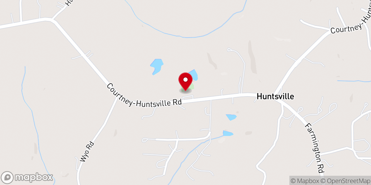 Map showing location of Huntsville Baptist Church Blessing Box