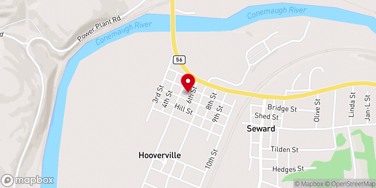 Map showing location of Seward Methodist Church