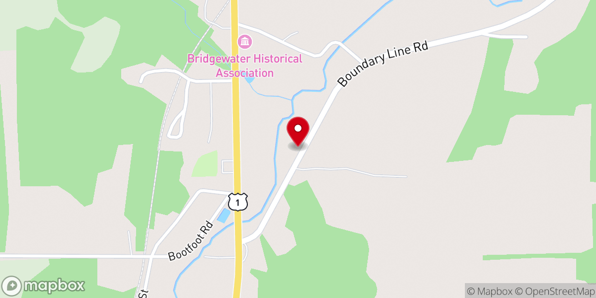 Map showing location of Bridgewater Full Gospel Church