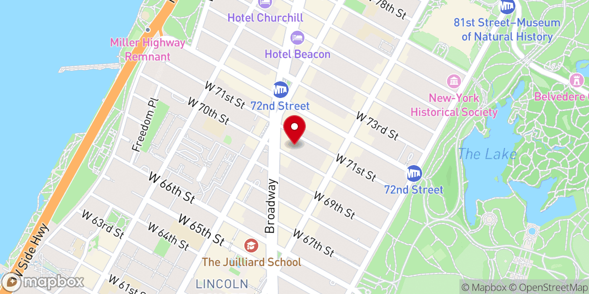 Map showing location of Church of the Blessed Sacrament