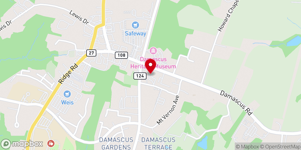 Map showing location of Amber Hill Therapy Centers - Damascus