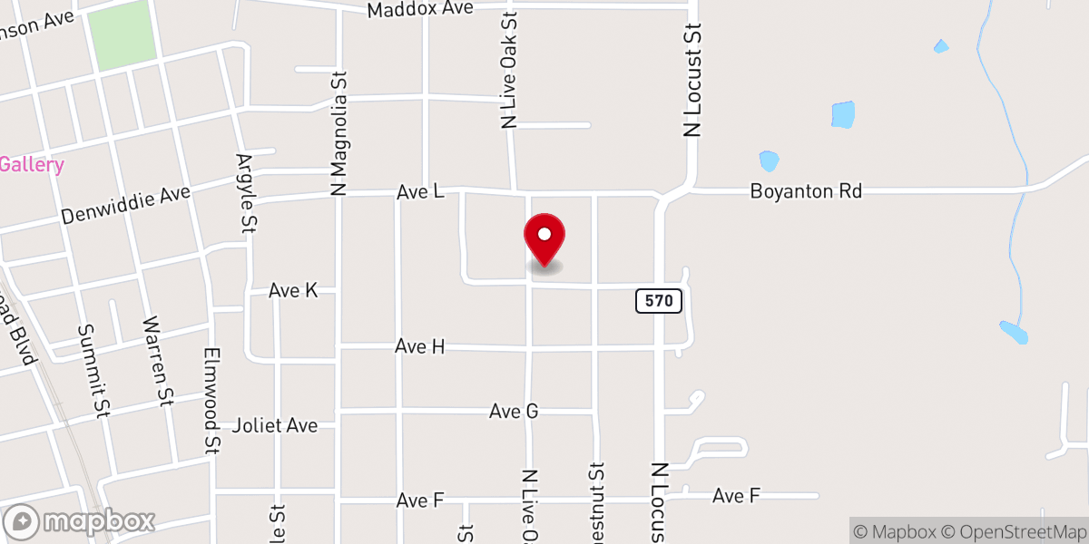 Map showing location of Harrell Temple Church-God