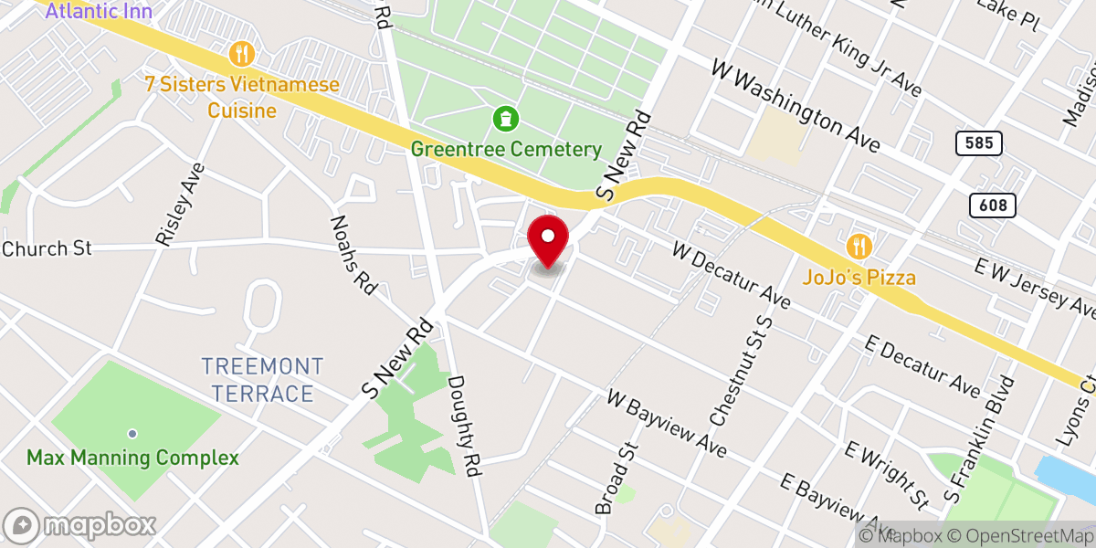 Map showing location of Mount Zion Baptist Church