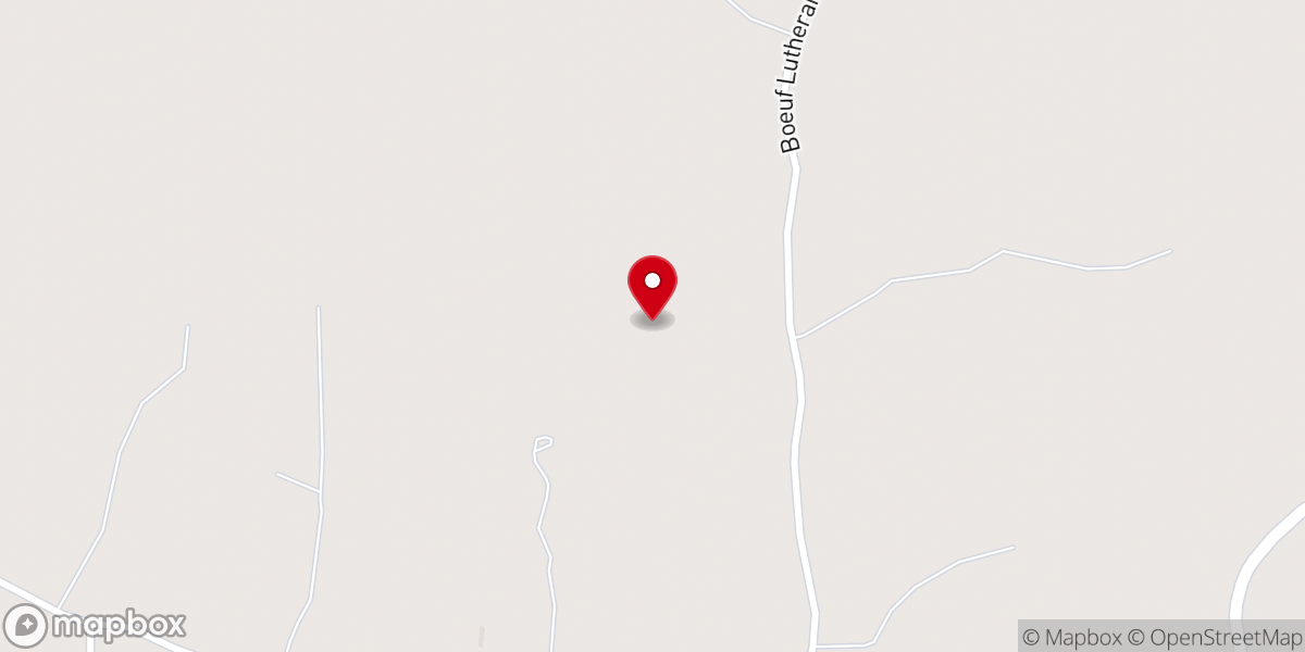 Map showing location of Boeuf Church
