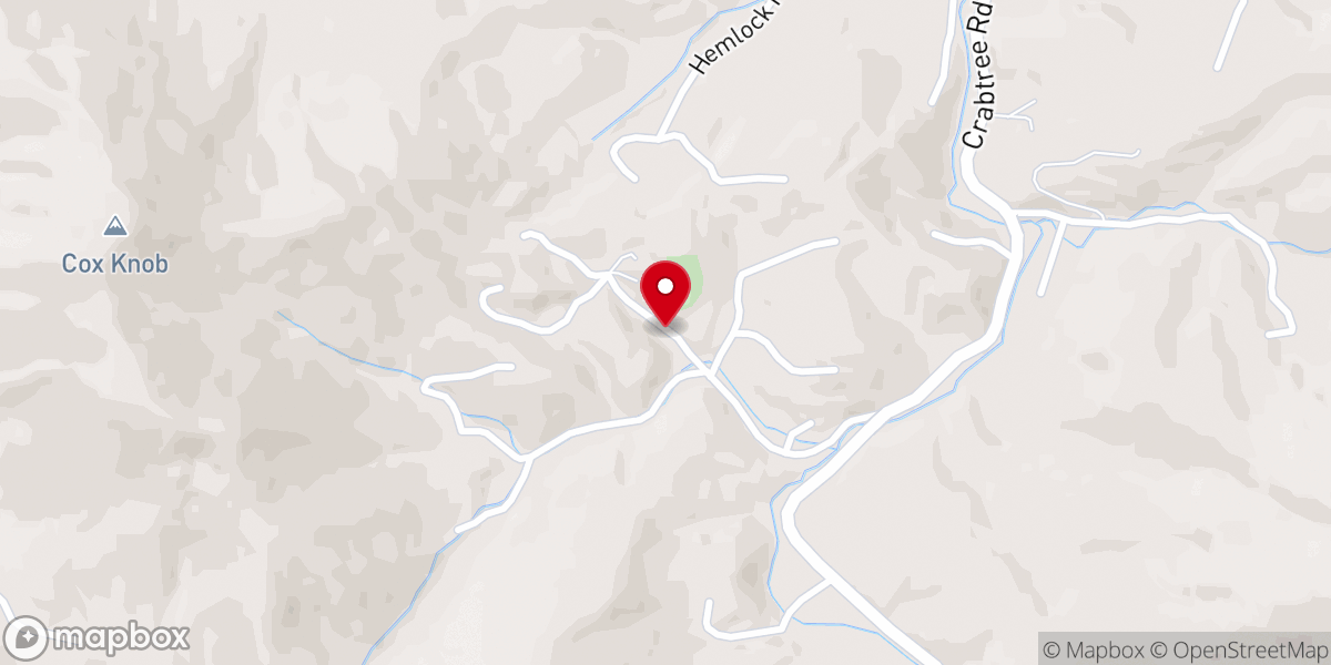 Map showing location of Crabtree Church