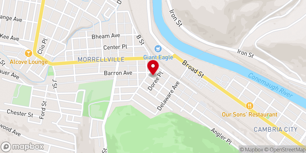 Map showing location of St Paul Evangelical Lutheran Church