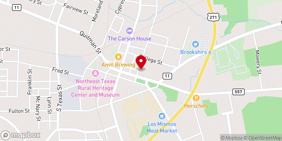 Map showing location of First Presbyterian Church