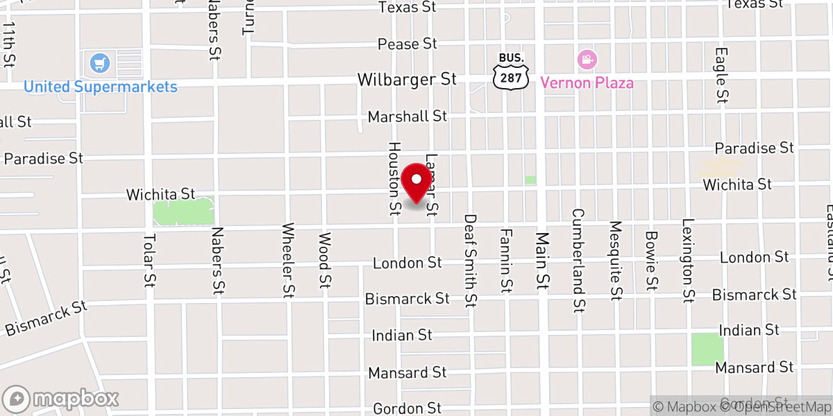 Map showing location of Wilbarger County Auditorium