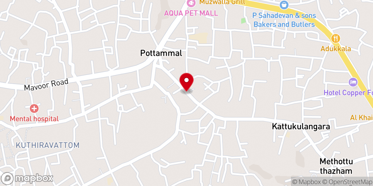 Map showing location of Puthiyara CSI cemetery