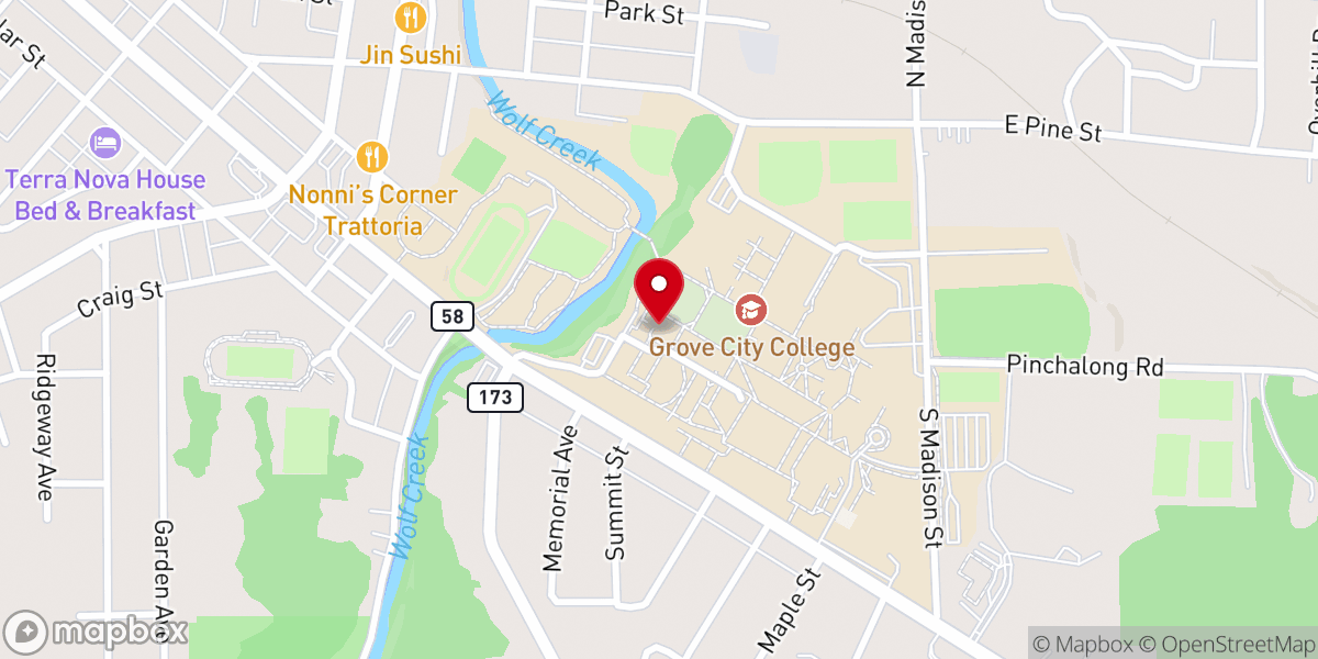 Map showing location of Center for Rural Ministry