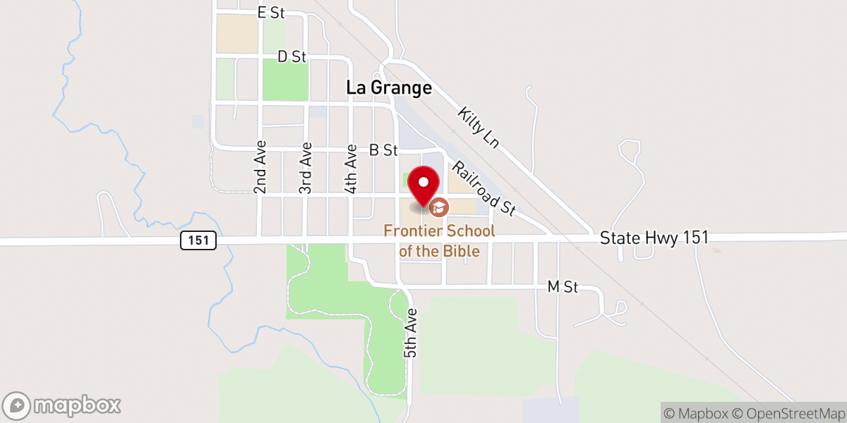 Map showing location of Frontier School of the Bible