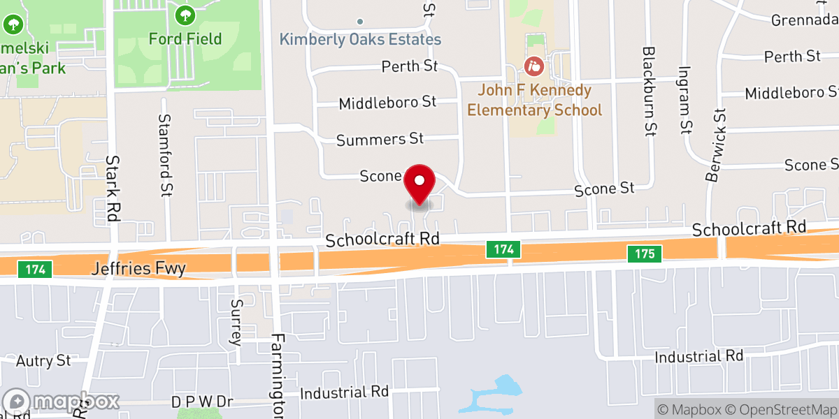 Map showing location of Jubilee Christian Center