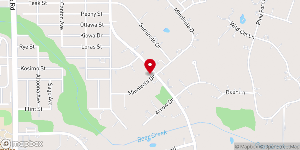 Map showing location of Community Baptist Church