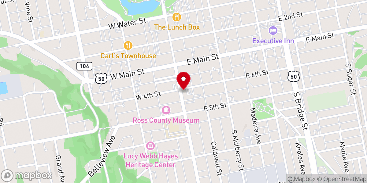 Map showing location of St. Mary's Catholic Church