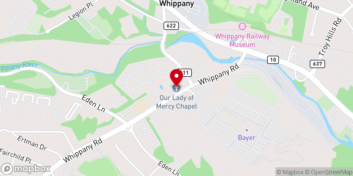 Map showing location of Our Lady of Mercy Roman Catholic Chapel