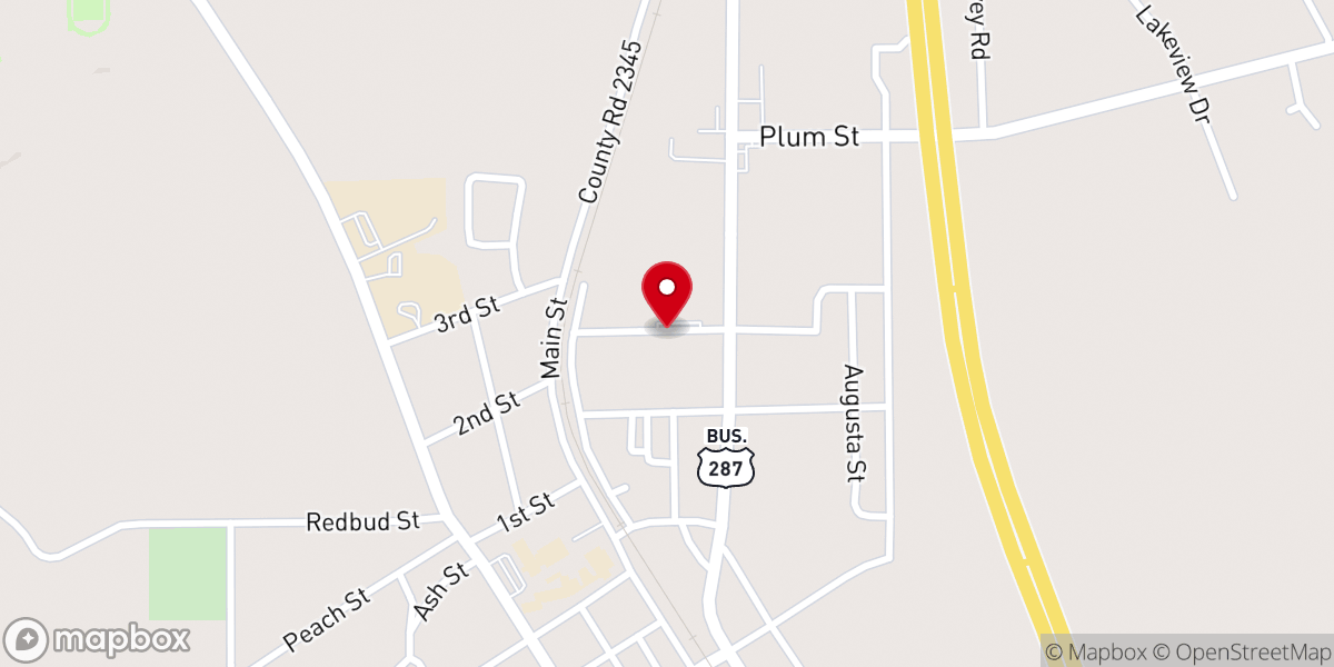 Map showing location of Grapeland Nutrition Center