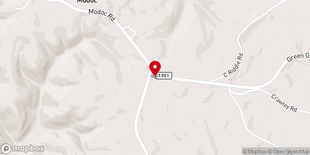 Map showing location of Branham Grove Church