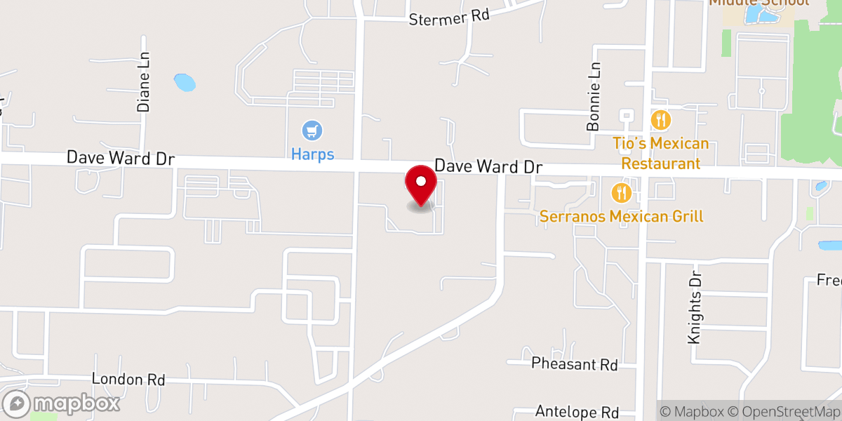 Map showing location of University Church of Christ