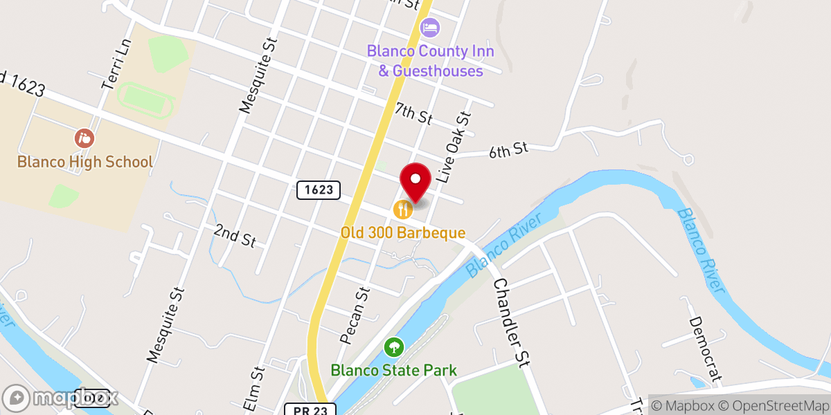 Map showing location of Blanco Bowling Club