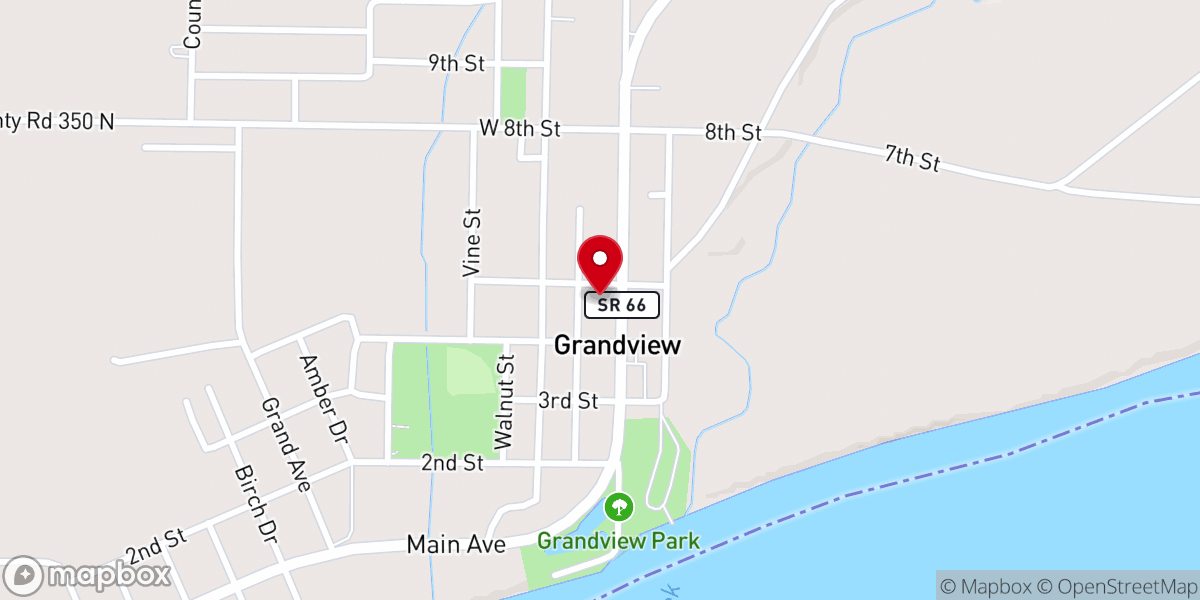 Map showing location of Grandview United Methodist Church