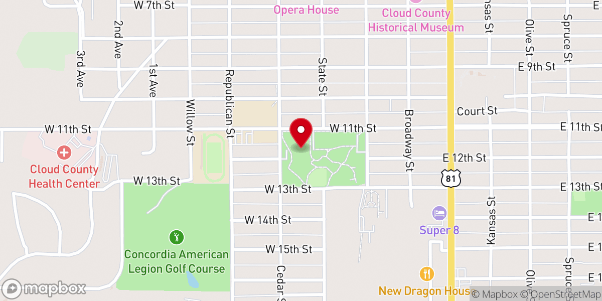 Map showing location of Concordia Swimming Pool