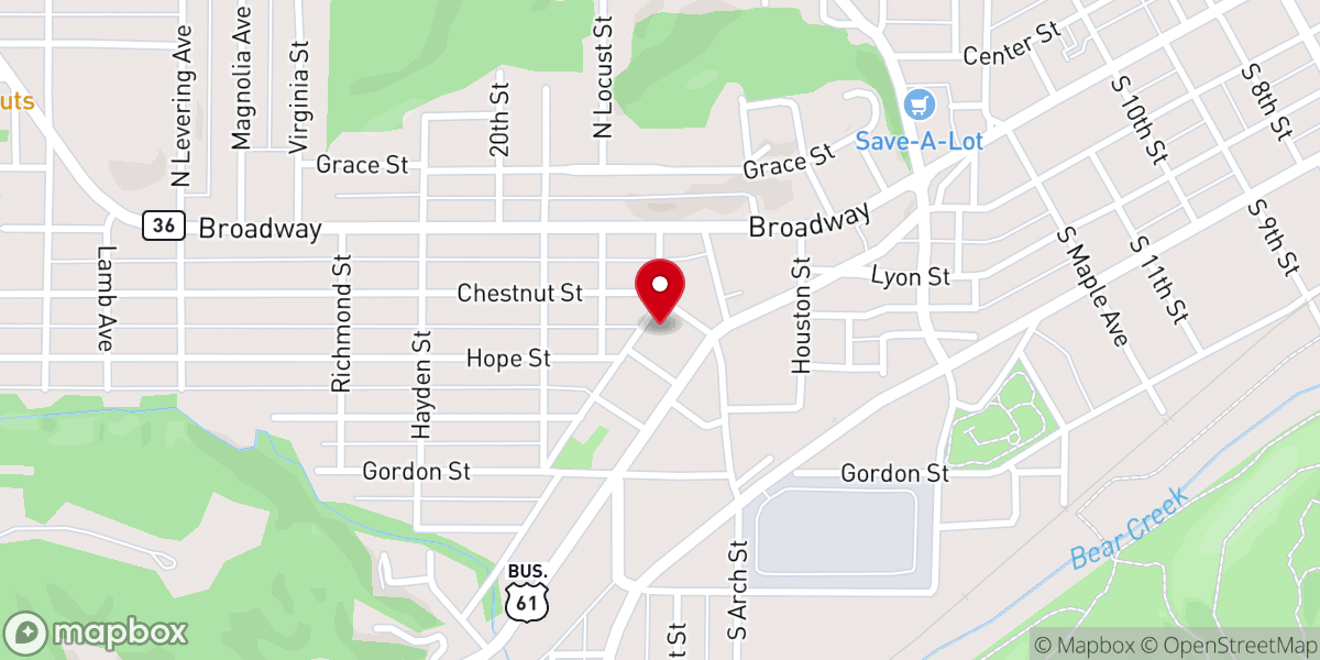 Map showing location of Christ Apostolic Temple