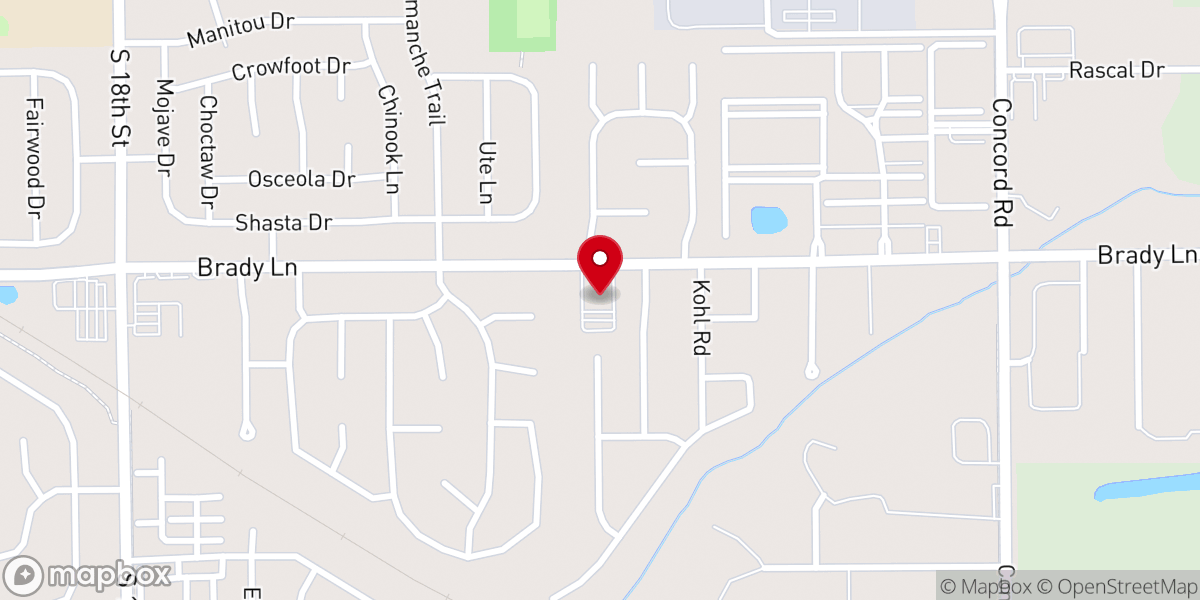 Map showing location of Brady Lane Church