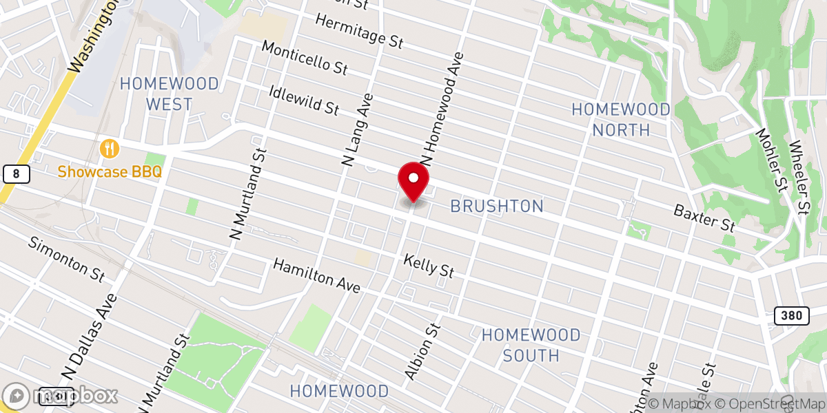 Map showing location of Bethesda Presbyterian Church