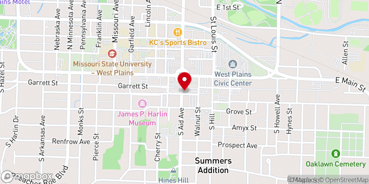 Map showing location of First Presbyterian Church
