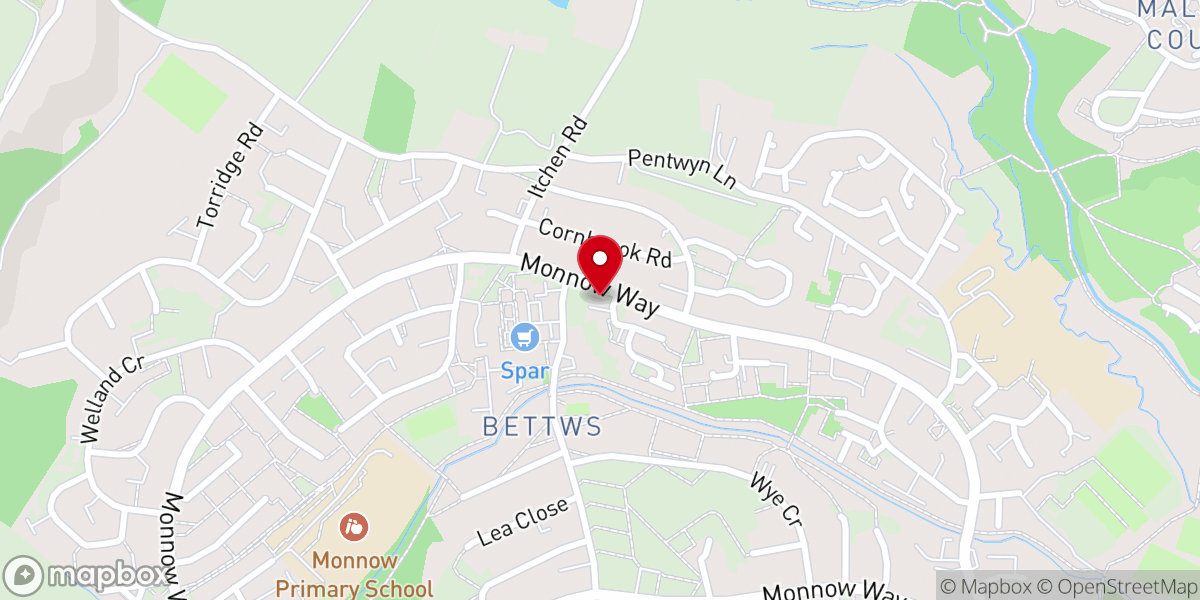 Map showing location of St. David Lewis RC Church
