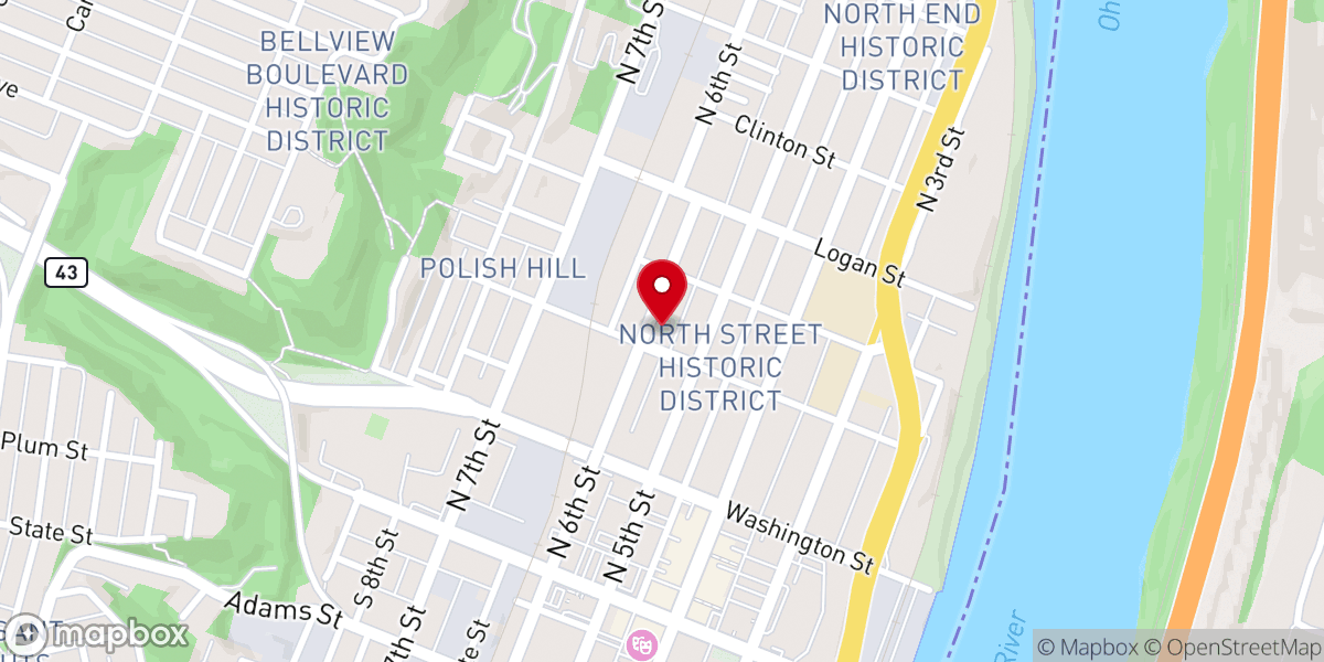 Map showing location of Quinn Memorial African Methodist Episcopal Church