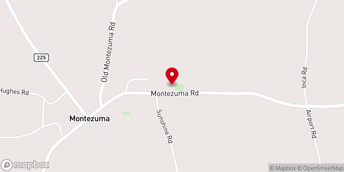Map showing location of Montezuma Community Church