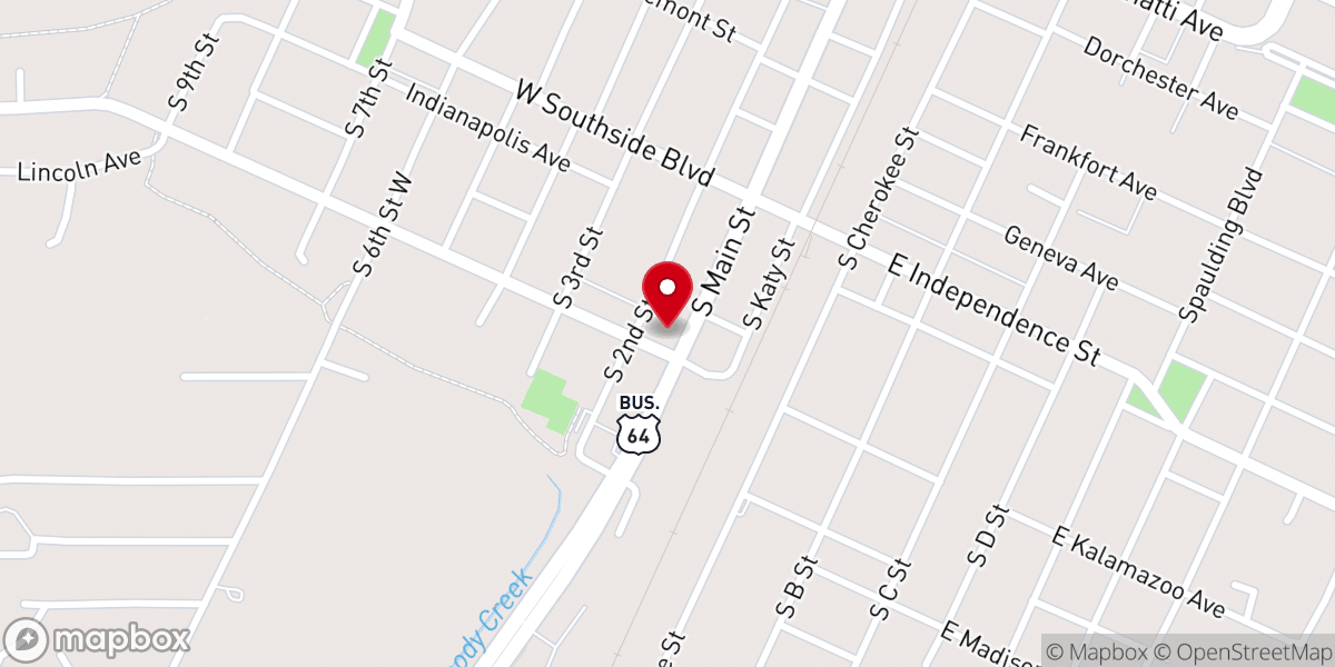 Map showing location of St. Mark Baptist Church