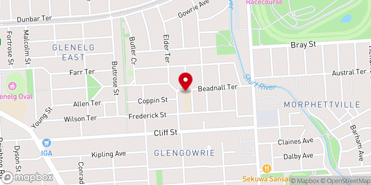 Map showing location of Our Lady of Grace Catholic Church (Glenelg Catholic Parish)