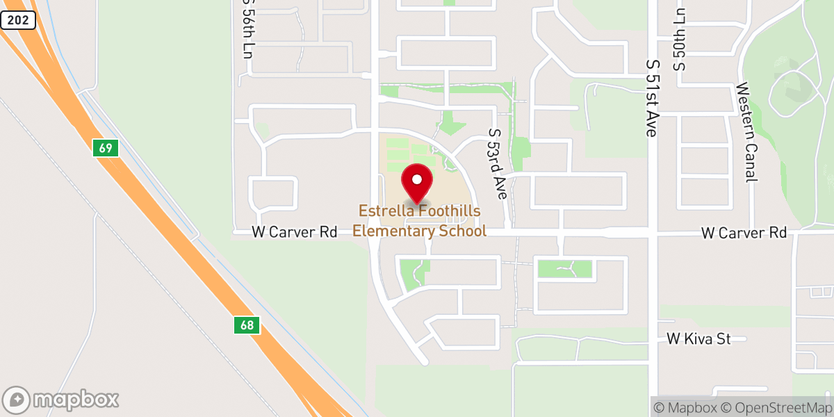 Map showing location of Cactus Pointe Baptist Church