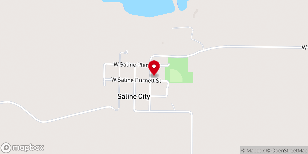 Map showing location of Saline City Church