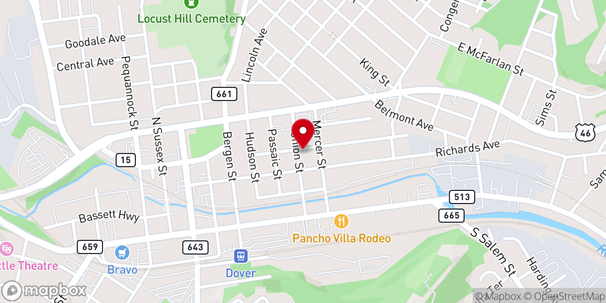 Map showing location of Queen of the Most Holy Rosary Church