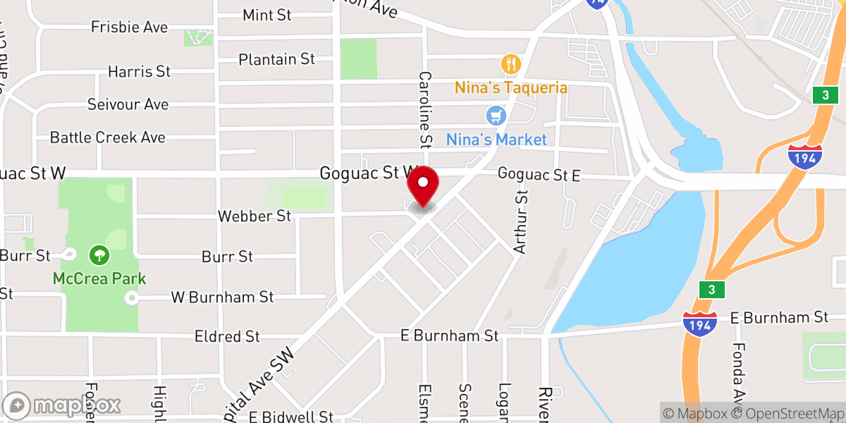 Map showing location of First Salem Baptist Church