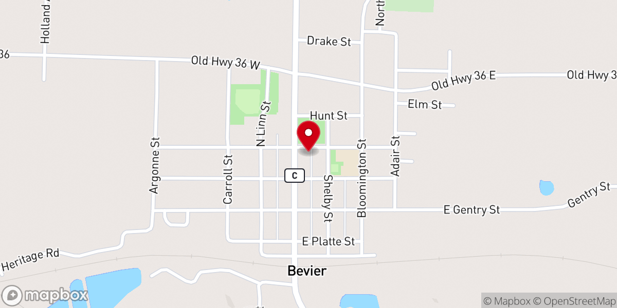 Map showing location of First Baptist Church