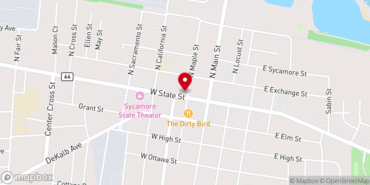 Map showing location of Kishwaukee Bible Church
