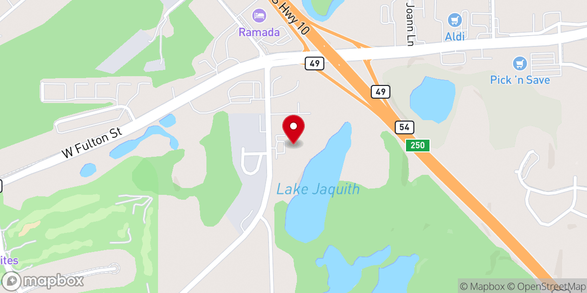 Map showing location of The Lakes Church