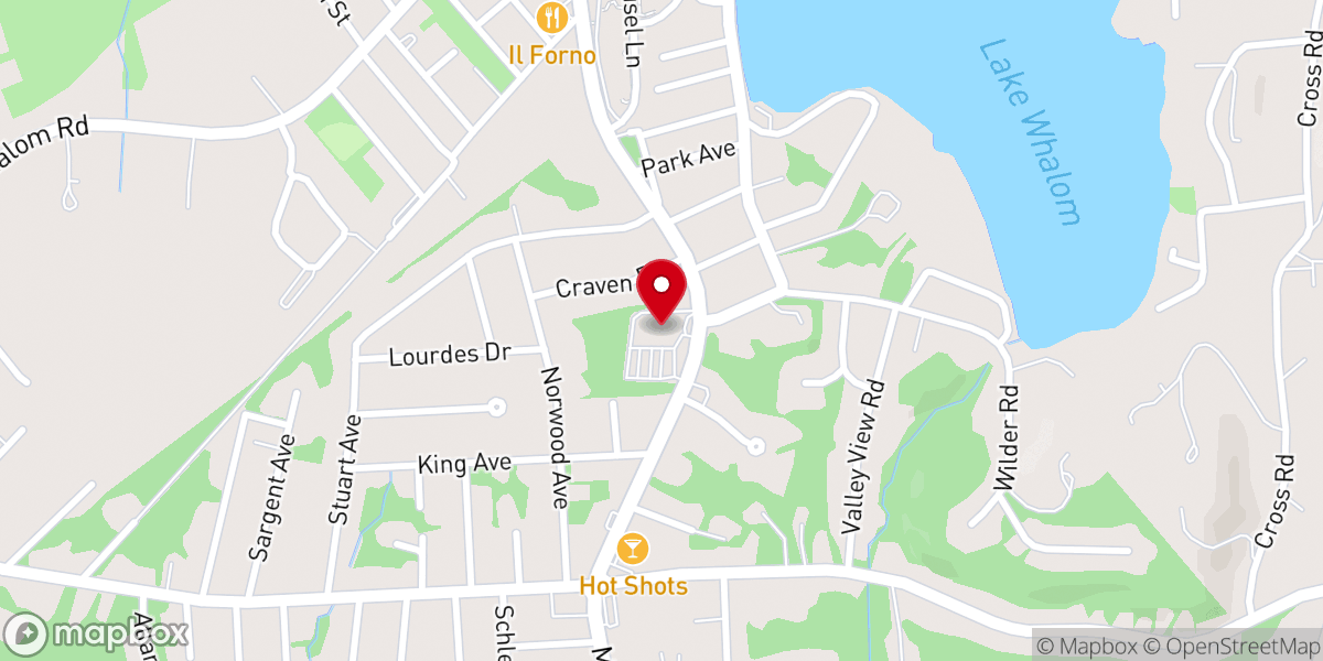 Map showing location of Our Lady of the Lake Catholic Church