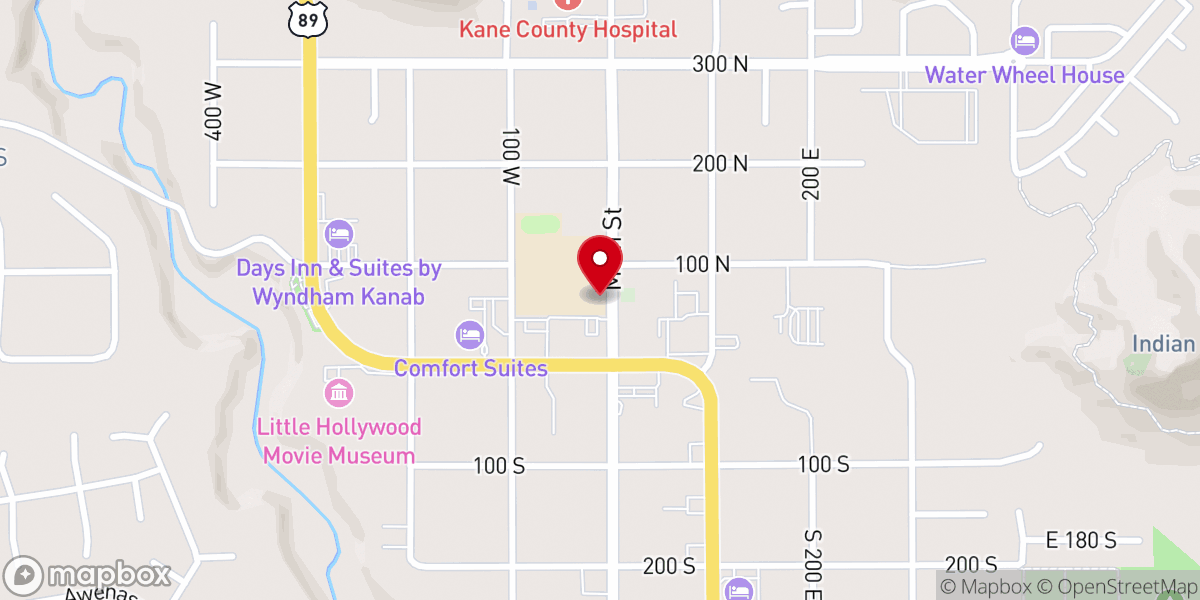 Map showing location of FamilySearch center