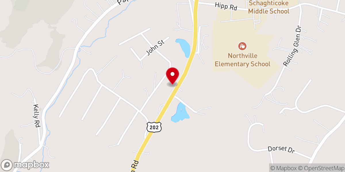 Map showing location of New Milford Church of Christ