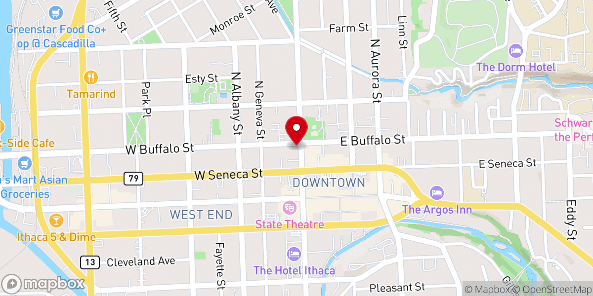 Map showing location of St. John's Episcopal Church