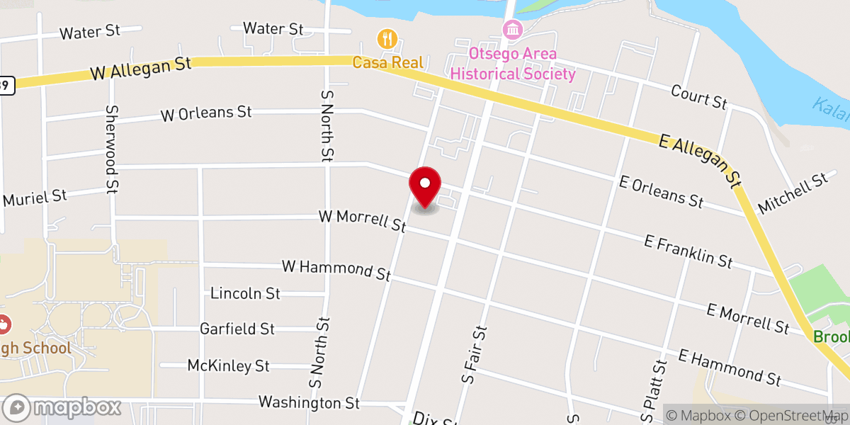Map showing location of First Congregational Church