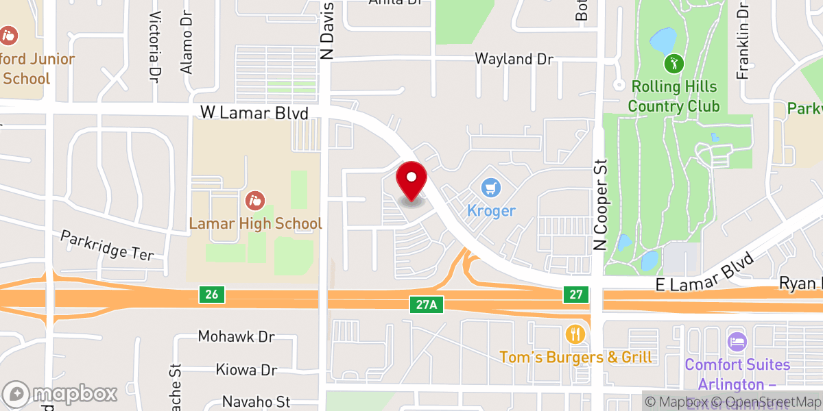Map showing location of Lamar Baptist Church